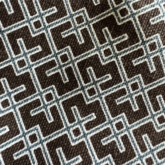 Ame & Lulu Brown & Blue geometric pattern Travel Pouch - Water-Resistant Lining - Picture 3 of 8